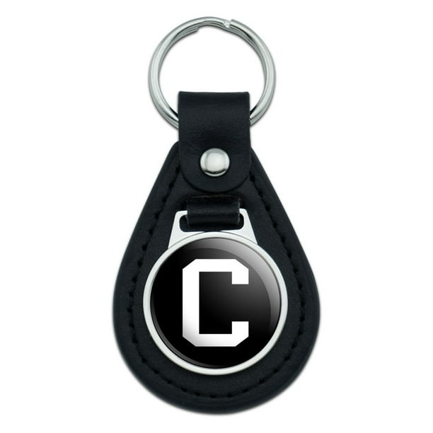 Black Faux Leather Oval Keychain Motorcycle Black Faux Leather Oval Keychain Motorcycle